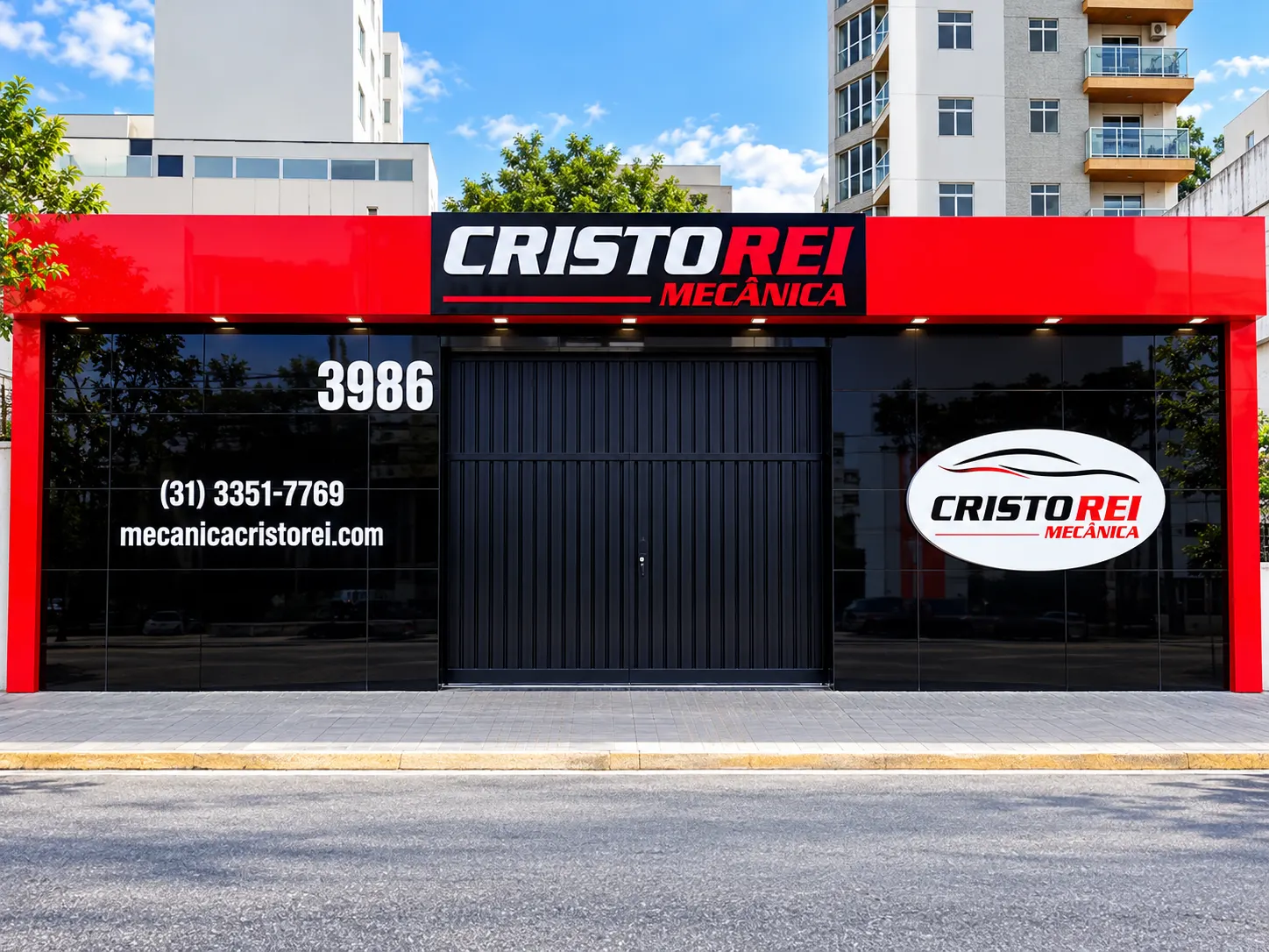 Fachada da Mecânica Cristo Rei em Contagem